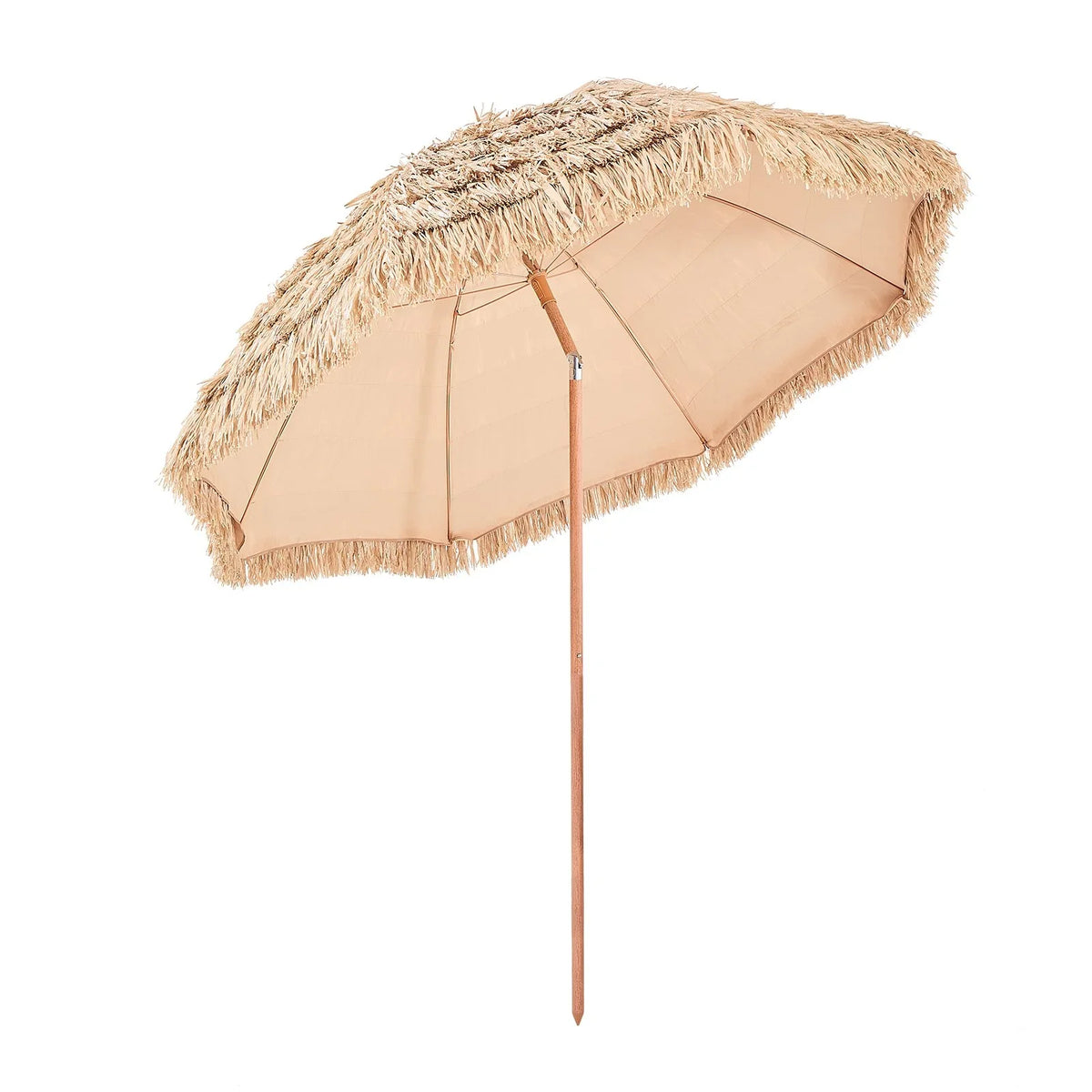 VEVOR Tiki Umbrella, 8 ft Thatched Patio Umbrella with Tilt, Hawaiian Style Beach Parasol with Durable PP Thatch and 8 Metal Ribs, Grass Pool Umbrellas for Beach, Patio, Poolside, Backyard & Garden - View 9