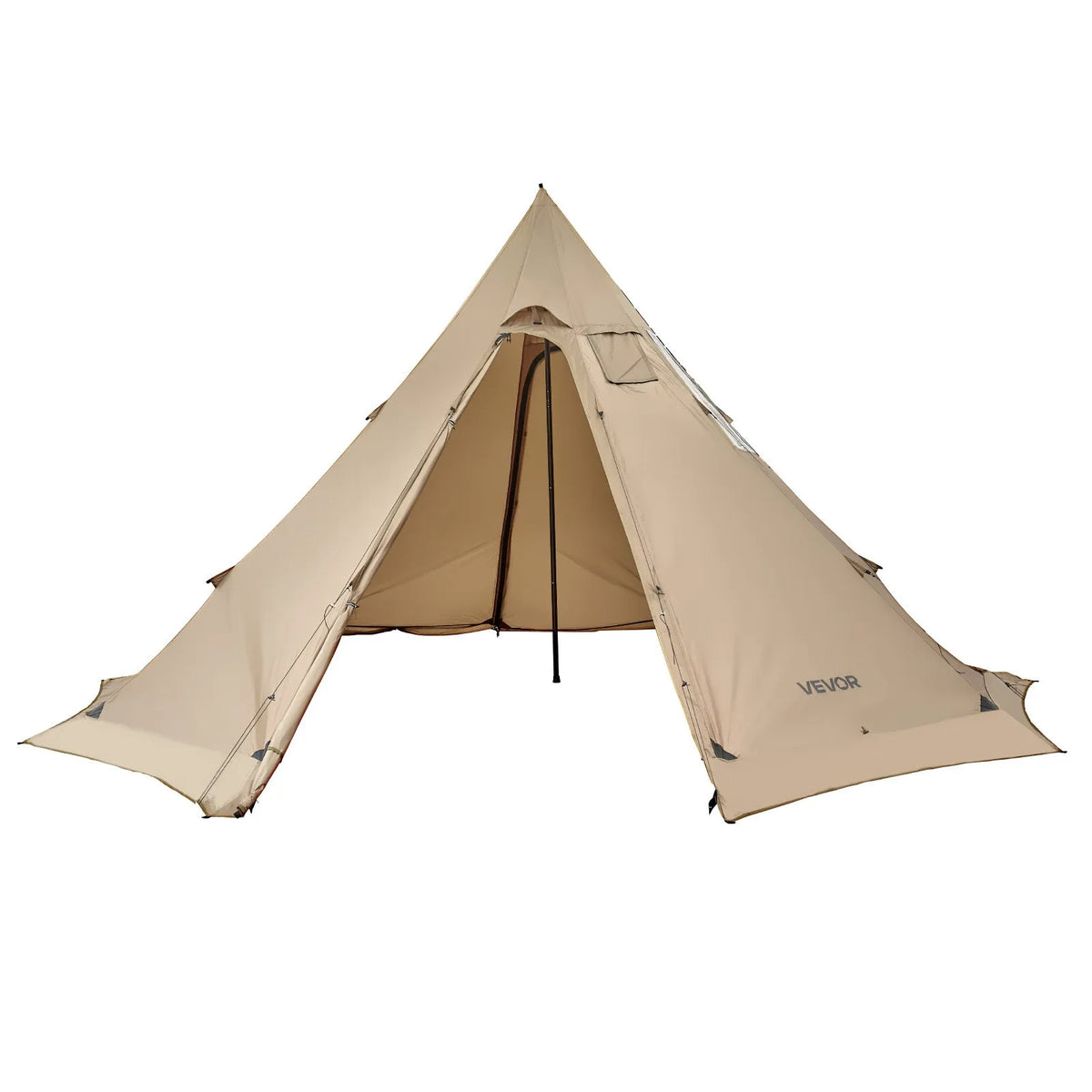 VEVOR Tipi Hot Tent with Stove Jack Waterproof Portable for 4-6 Persons Camping