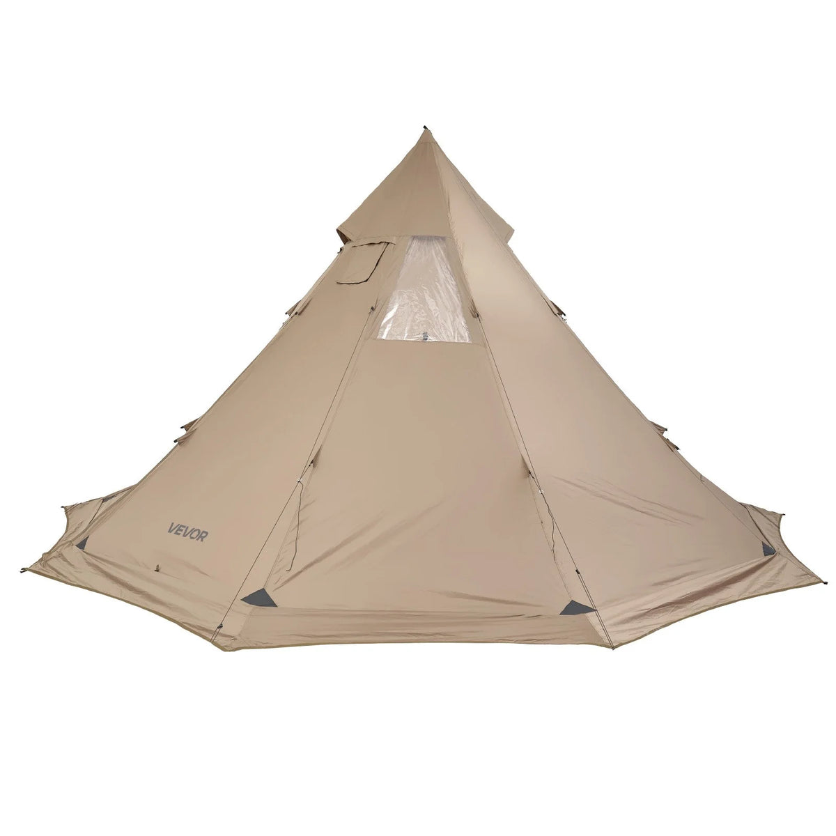 VEVOR Tipi Hot Tent with Stove Jack Waterproof Portable for 4-6 Persons Camping - View 10