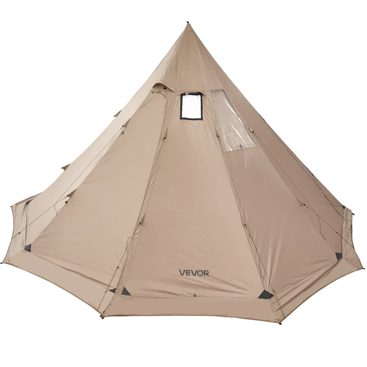 VEVOR Tipi Hot Tent with Stove Jack Waterproof Portable for 4-6 Persons Camping - View 11