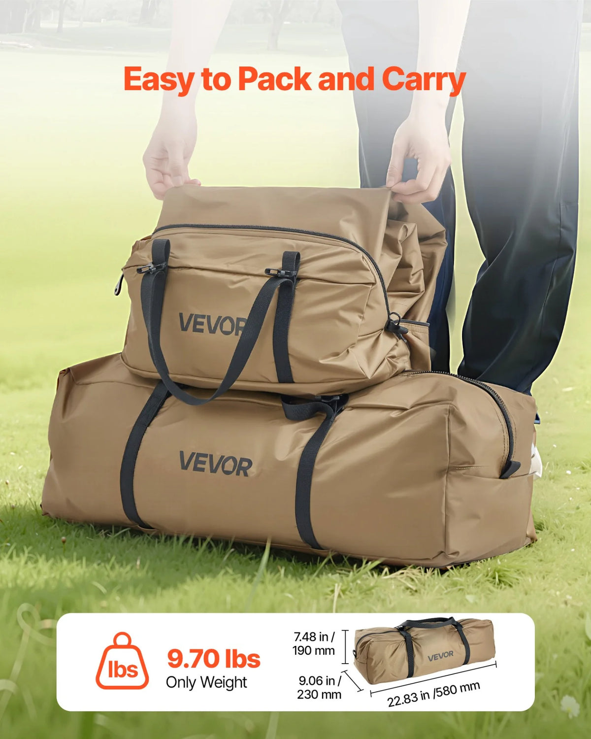 VEVOR Tipi Hot Tent with Stove Jack Waterproof Portable for 4-6 Persons Camping - View 3