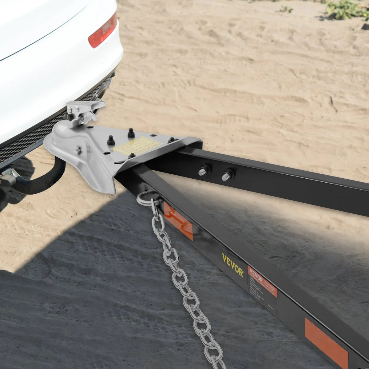 VEVOR Tow Bar, 5500 lbs Towing Capacity with Chains, Powder-Coating Alloy Steel Bumper-Mounted Universal Towing Bar, Coupler Fits 2-Inch Ball Hitch, 39.4-Inch Opening Width, for RV Car Trailer Truck - View 7