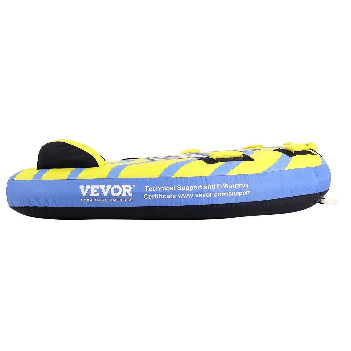 VEVOR Towable Tube for Boating, 1-3 Riders Inflatable Towable Tube with Bumper Fins, 510 lbs Water Sport Towable Tubes for Boats to Pull, Full Nylon Cover, EVA Grab Handles and Speed Safety Valve - View 9