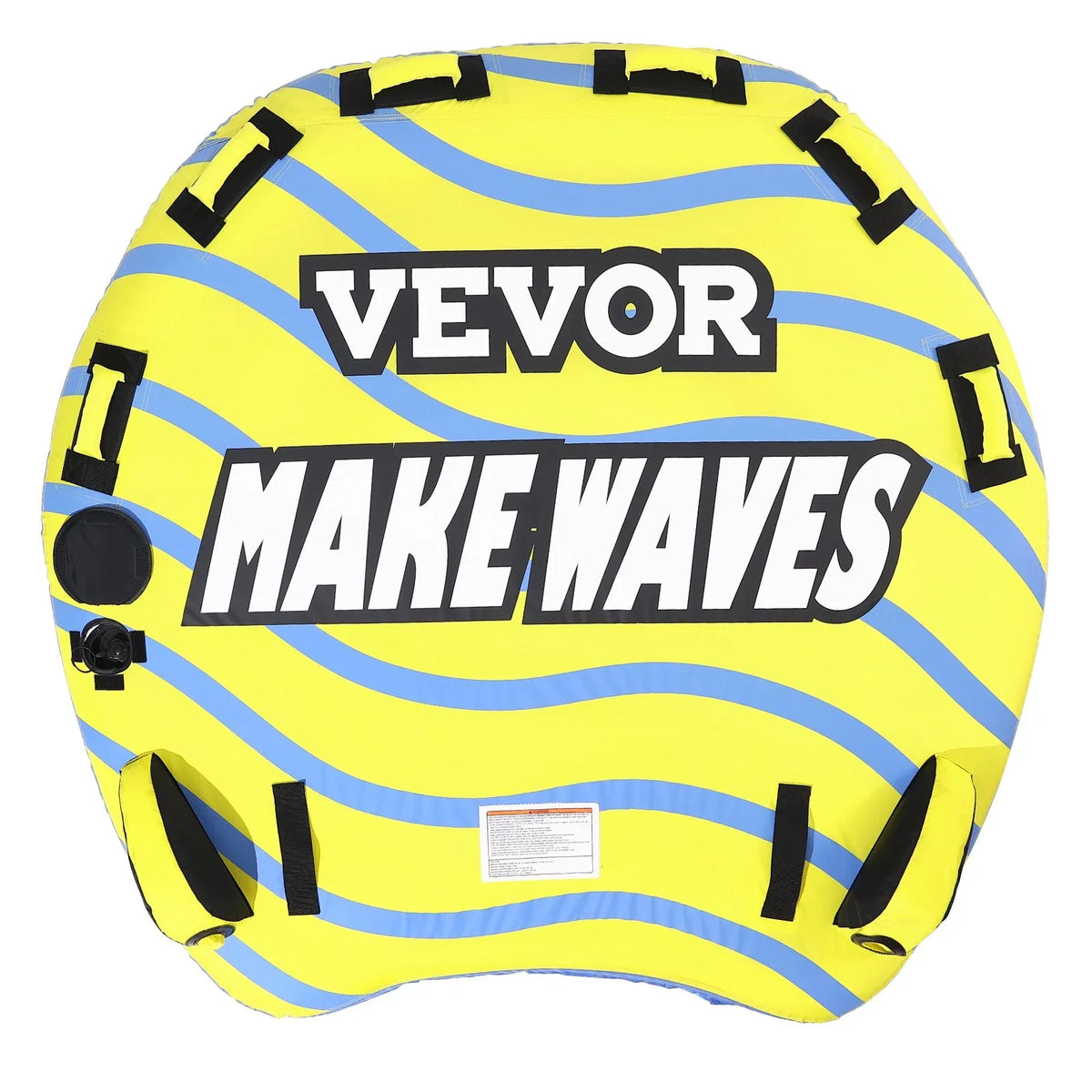 VEVOR Towable Tube for Boating, 1-3 Riders Inflatable Towable Tube with Bumper Fins, 510 lbs Water Sport Towable Tubes for Boats to Pull, Full Nylon Cover, EVA Grab Handles and Speed Safety Valve - View 8