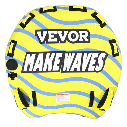 VEVOR Towable Tube for Boating, 1-3 Riders Inflatable Towable Tube with Bumper Fins, 510 lbs Water Sport Towable Tubes for Boats to Pull, Full Nylon Cover, EVA Grab Handles and Speed Safety Valve - View 8