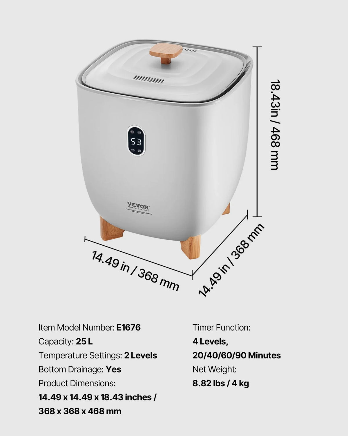 VEVOR Towel Warmers for Bathroom, 25 L Towel Warmer Bucket with Auto Shut Off for Spa Fits up to 5 Oversized Bath Towels, Blankets, Clothes, Bathrobes, PJ's and More - View 12
