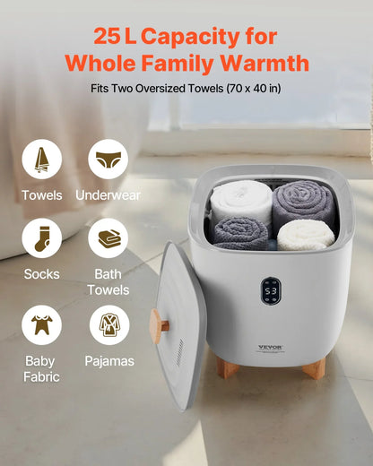 VEVOR Towel Warmers for Bathroom, 25 L Towel Warmer Bucket with Auto Shut Off for Spa Fits up to 5 Oversized Bath Towels, Blankets, Clothes, Bathrobes, PJ's and More - View 4