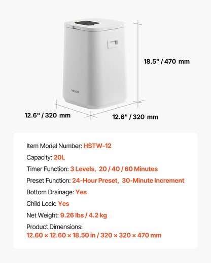 VEVOR Towel Warmers for Bathroom, Towel Warmer Bucket with Child Lock & High-Temp Indicator & 24H Delay Timer & Auto Shut Off Fits up to 4 Oversized Bath Towels, Blankets, Clothes, Bathrobes and More - View 10