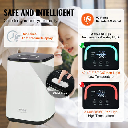 VEVOR Towel Warmers for Bathroom, Towel Warmer Bucket with Child Lock & High-Temp Indicator & 24H Delay Timer & Auto Shut Off Fits up to 4 Oversized Bath Towels, Blankets, Clothes, Bathrobes and More - View 5