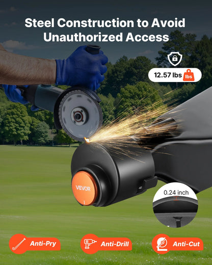 VEVOR Trailer Lock, Fits 2 & 2-5/16-Inch Straight Tongue Ball Couplers, Heavy Duty Hitch Lock with 3 Keys Secures Security Chains, Anti-Theft RV Trailer Tongue Locks for RV, Trailer, Boat - View 2