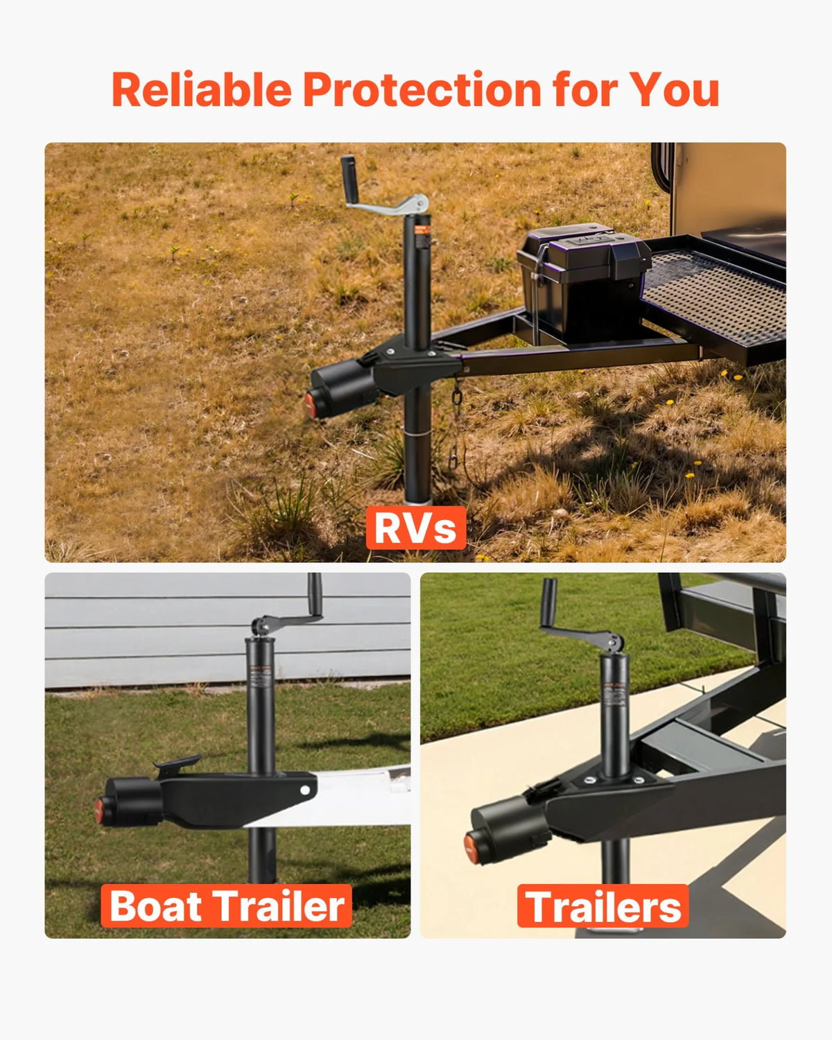 VEVOR Trailer Lock, Fits 2 & 2-5/16-Inch Straight Tongue Ball Couplers, Heavy Duty Hitch Lock with 3 Keys Secures Security Chains, Anti-Theft RV Trailer Tongue Locks for RV, Trailer, Boat - View 5