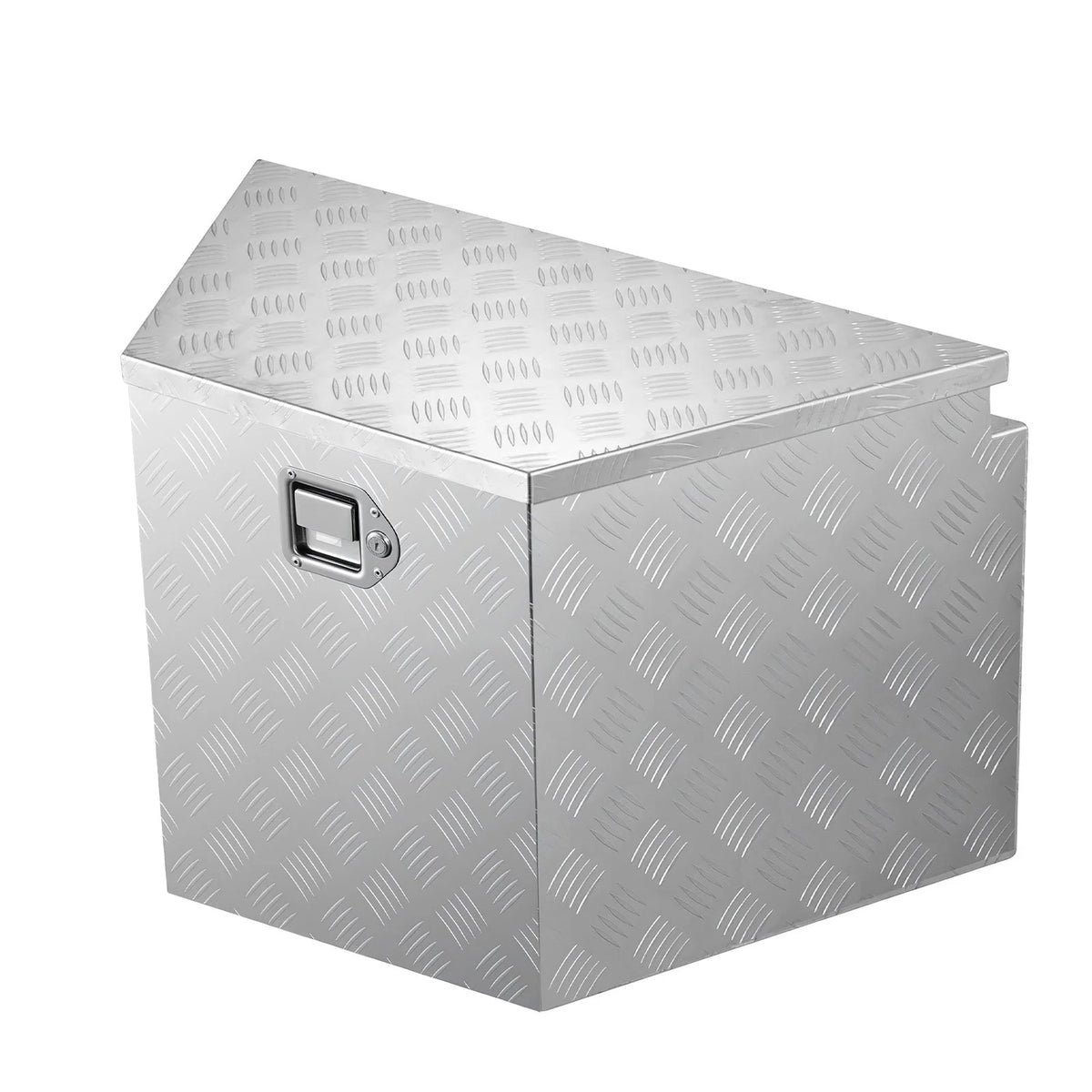 VEVOR Trailer Tongue Box, 29" x 16.1" x 18" Aluminum Trailer Tongue Tool Box, Heavy Duty Storage Organizer with Lock & Keys, Utility Tool Chest for Pickup Truck Bed, RV, SUV, Off-Road Vehicle, Silver - View 9