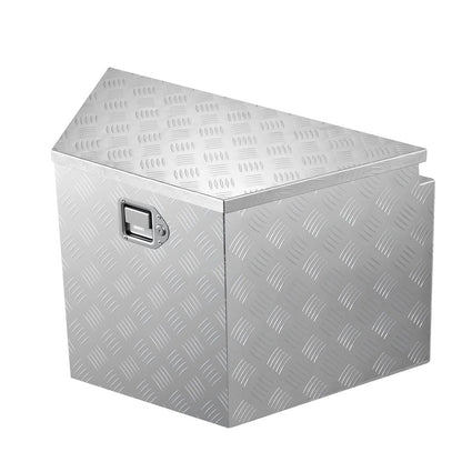 VEVOR Trailer Tongue Box, 29" x 16.1" x 18" Aluminum Trailer Tongue Tool Box, Heavy Duty Storage Organizer with Lock & Keys, Utility Tool Chest for Pickup Truck Bed, RV, SUV, Off-Road Vehicle, Silver - View 9
