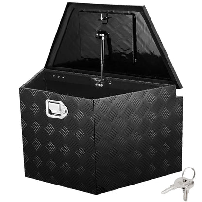 VEVOR Trailer Tongue Box, Aluminum Alloy Diamond Plate Tongue Box Tool Chest, Heavy Duty Trailer Box Storage with Lock and Keys, Utility Trailer Tongue Box for Pickup Truck, RV, Trailer, 39"x16.5"x12" - View 2