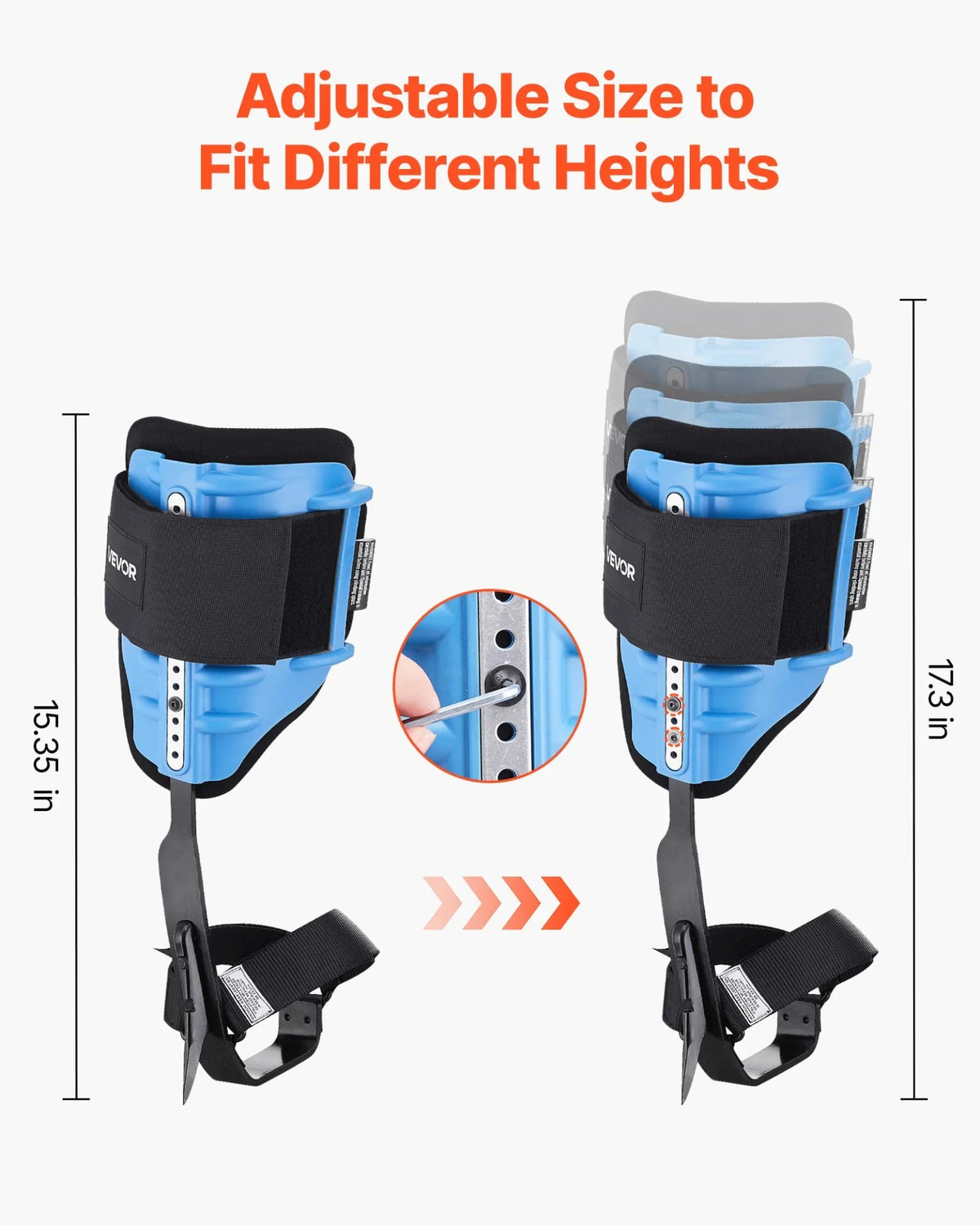 VEVOR Tree Climbing Spikes, Height-Adjustable Tree Climbing Gear with Straps & Padding Cushion, 350 lbs Load Capacity, Heavy Duty Steel Climb Spurs Arborist Equipment for Fruit Picking Hunting - View 6