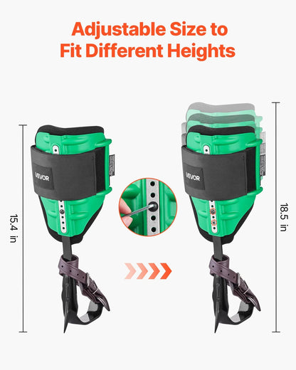 VEVOR Tree Climbing Spikes Set, Height-Adjustable Tree Climbing Gear with Straps & Spike Protectors, 350 lbs Load Capacity, Heavy Duty Steel Climb Spurs Arborist Equipment for Fruit Picking Hunting - View 6