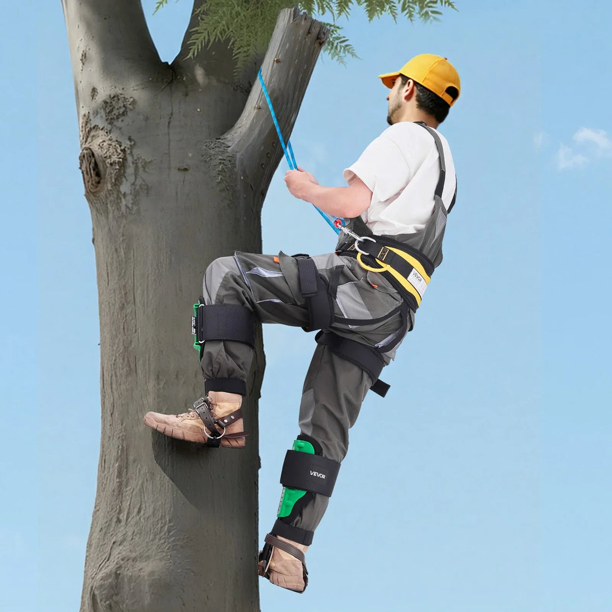 VEVOR Tree Climbing Spikes Set, Height-Adjustable Tree Climbing Gear with Straps & Spike Protectors, 350 lbs Load Capacity, Heavy Duty Steel Climb Spurs Arborist Equipment for Fruit Picking Hunting - View 8