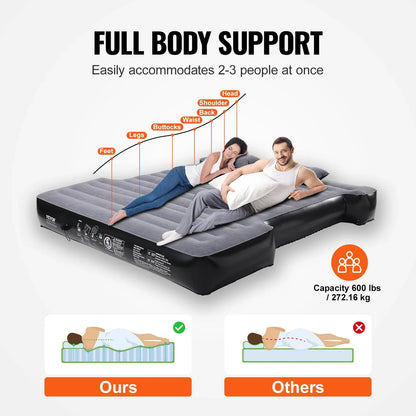 VEVOR Truck Bed Air Mattress, for 5.5-5.8 ft Full Size Short Truck Beds, Inflatable Air Mattress Camping Bed with 12V Air Pump 2 Pillows, Carry Bag, for Silverado, RAM, F Series, Sierra, Titan, Tundra - View 4