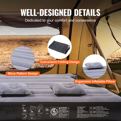 VEVOR Truck Bed Air Mattress, for 5.5-5.8 ft Full Size Short Truck Beds, Inflatable Air Mattress Camping Bed with 12V Air Pump 2 Pillows, Carry Bag, for Silverado, RAM, F Series, Sierra, Titan, Tundra - View 5