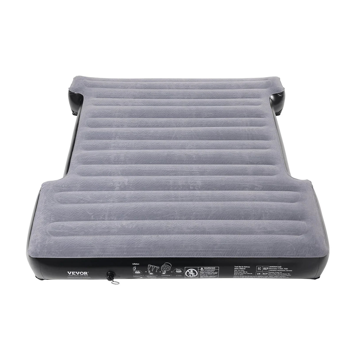 VEVOR Truck Bed Air Mattress, for 5.5-5.8 ft Full Size Short Truck Beds, Inflatable Air Mattress Camping Bed with 12V Air Pump 2 Pillows, Carry Bag, for Silverado, RAM, F Series, Sierra, Titan, Tundra - View 9