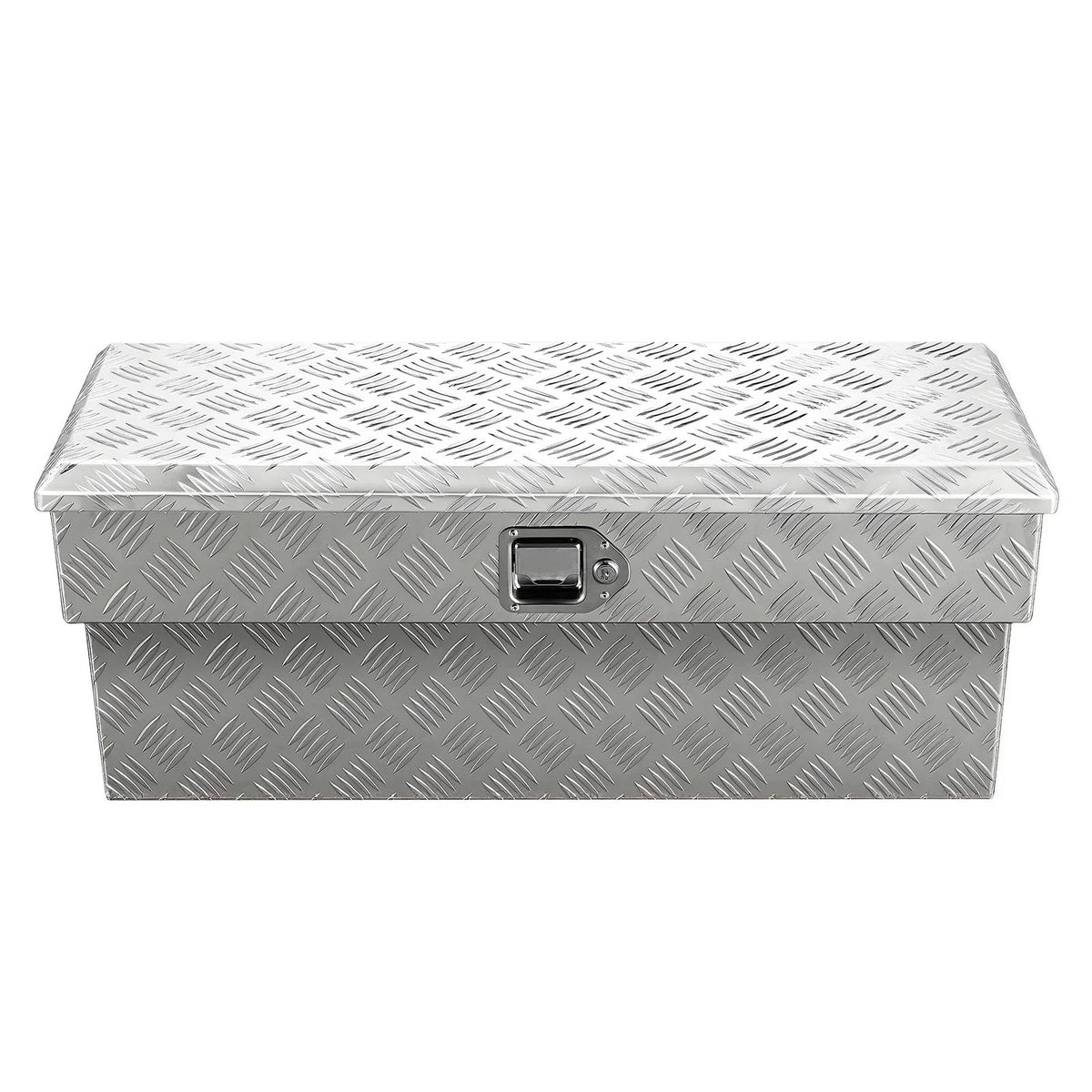 VEVOR Truck Bed Tool Box, Heavy Duty Aluminum Tool Box with Tread Patterns, Storage Toolbox Chest Organizer with Lock and Key, Ideal for Pickup, Truck Bed, RV, Trailer, 34 x 12 x 15.4 in, Silver - View 10