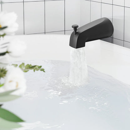 VEVOR Tub and Shower Faucet Set, Complete with 5-Inch Rainfall Shower Head and Bathtub Spout, 8-Setting Adjustable Spray, Single-Handle Tub Trim Kit with Brass Pressure Balancing Valve, Matte Black - View 8