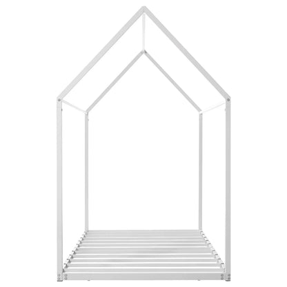 VEVOR Twin Size House Bed Frame, Metal Kids Floor Bed Frame with Roof, Heavy Duty Steel Slats Support, House Shape Bedframe for Girls and Boys, No Box Spring Needed, Easy Assembly, White - View 10