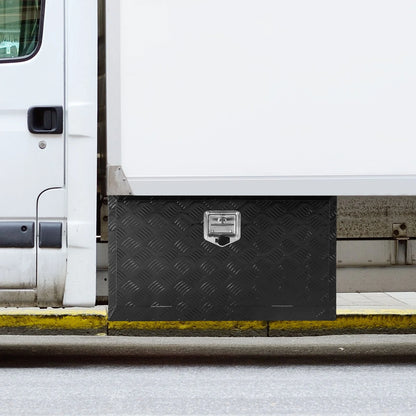 VEVOR Underbody Truck Box, 30" x 17" x 18" Pickup Storage Box, Heavy Duty Aluminum Diamond Plate Tool Box with Lock and Keys, Waterproof Trailer Storage Box with T-Handle Latch for Truck, Van, Trailer - View 7