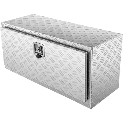 VEVOR Underbody Truck Box, 36"×14"×16" Pickup Storage Box, Heavy Duty Aluminum Diamond Plate Tool Box with Lock and Keys, Waterproof Trailer Storage Box with T-Handle Latch for Truck, Van, Trailer - View 3
