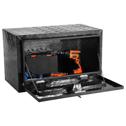 VEVOR Underbody Truck Box, 36" x 14" x 16" Pickup Storage Box, Heavy Duty Aluminum Diamond Plate Tool Box with Lock and Keys, Waterproof Trailer Storage Box with T-Handle Latch for Truck, Van, Trailer - View 9