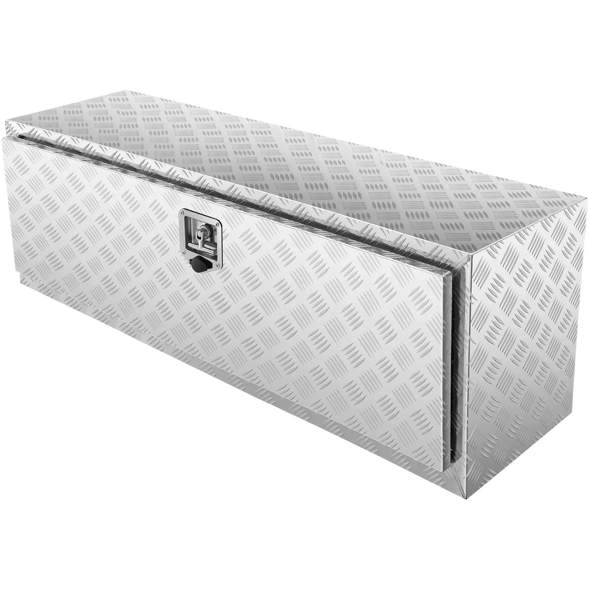 VEVOR Underbody Truck Box, 48"×17"×18" Pickup Storage Box, Heavy Duty Aluminum Diamond Plate Tool Box with Lock and Keys, Waterproof Trailer Storage Box with T-Handle Latch for Truck, Van, Trailer - View 2