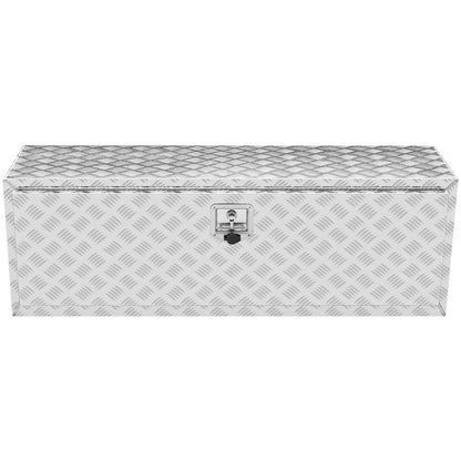 VEVOR Underbody Truck Box, 48"×17"×18" Pickup Storage Box, Heavy Duty Aluminum Diamond Plate Tool Box with Lock and Keys, Waterproof Trailer Storage Box with T-Handle Latch for Truck, Van, Trailer - View 9