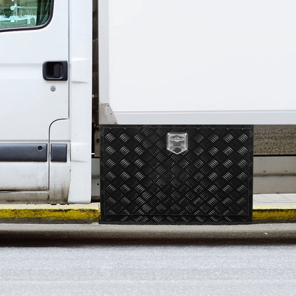 VEVOR Underbody Truck Box, 48" x 17" x 18" Pickup Storage Box, Heavy Duty Aluminum Diamond Plate Tool Box with Lock and Keys, Waterproof Trailer Storage Box with T-Handle Latch for Truck, Van, Trailer - View 7