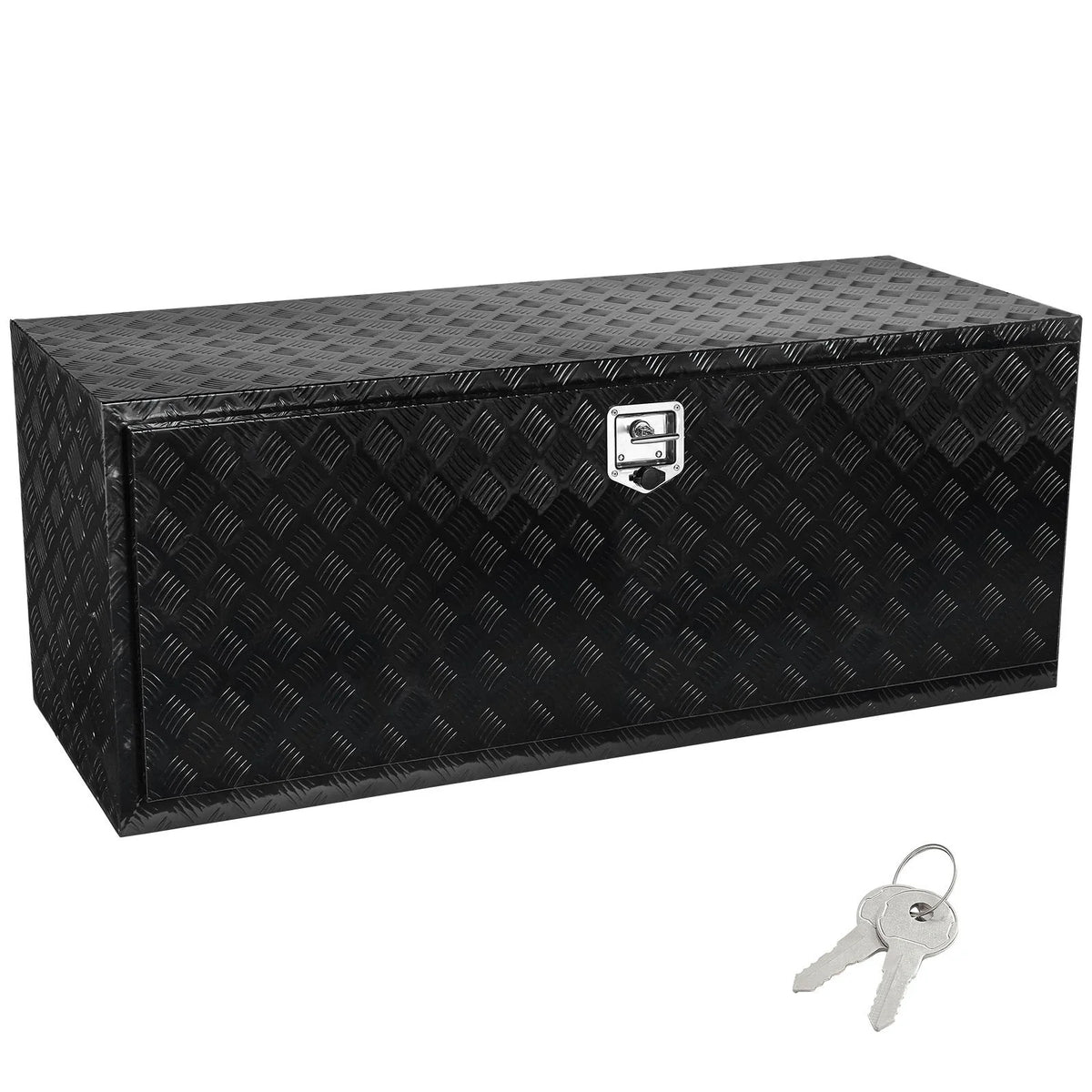 VEVOR Underbody Truck Box, 60" x 24" x 24" Pickup Storage Box, Heavy Duty Aluminum Diamond Plate Tool Box with Lock and Keys, Waterproof Trailer Storage Box with T-Handle Latch for Truck, Van, Trailer - View 8