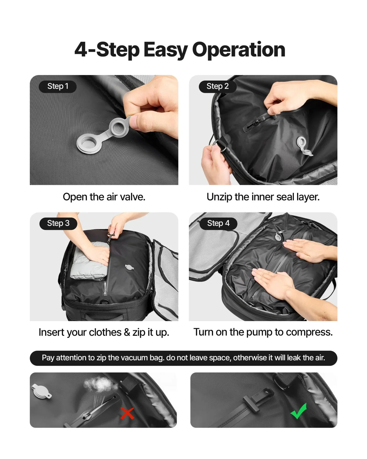 VEVOR Vacuum Travel Backpack 65L Expandable Vacuum Seal Compression Backpack - View 3