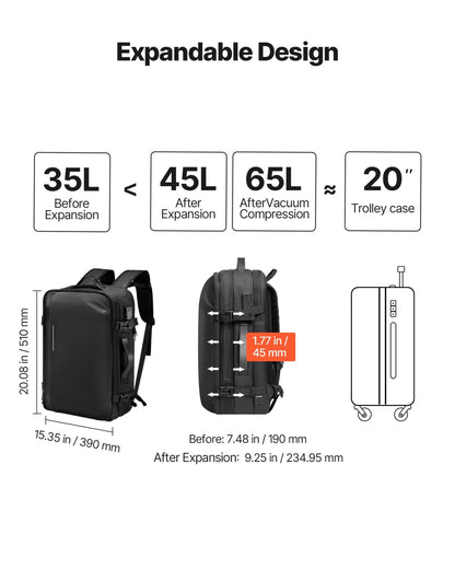 VEVOR Vacuum Travel Backpack 65L Expandable Vacuum Seal Compression Backpack - View 6