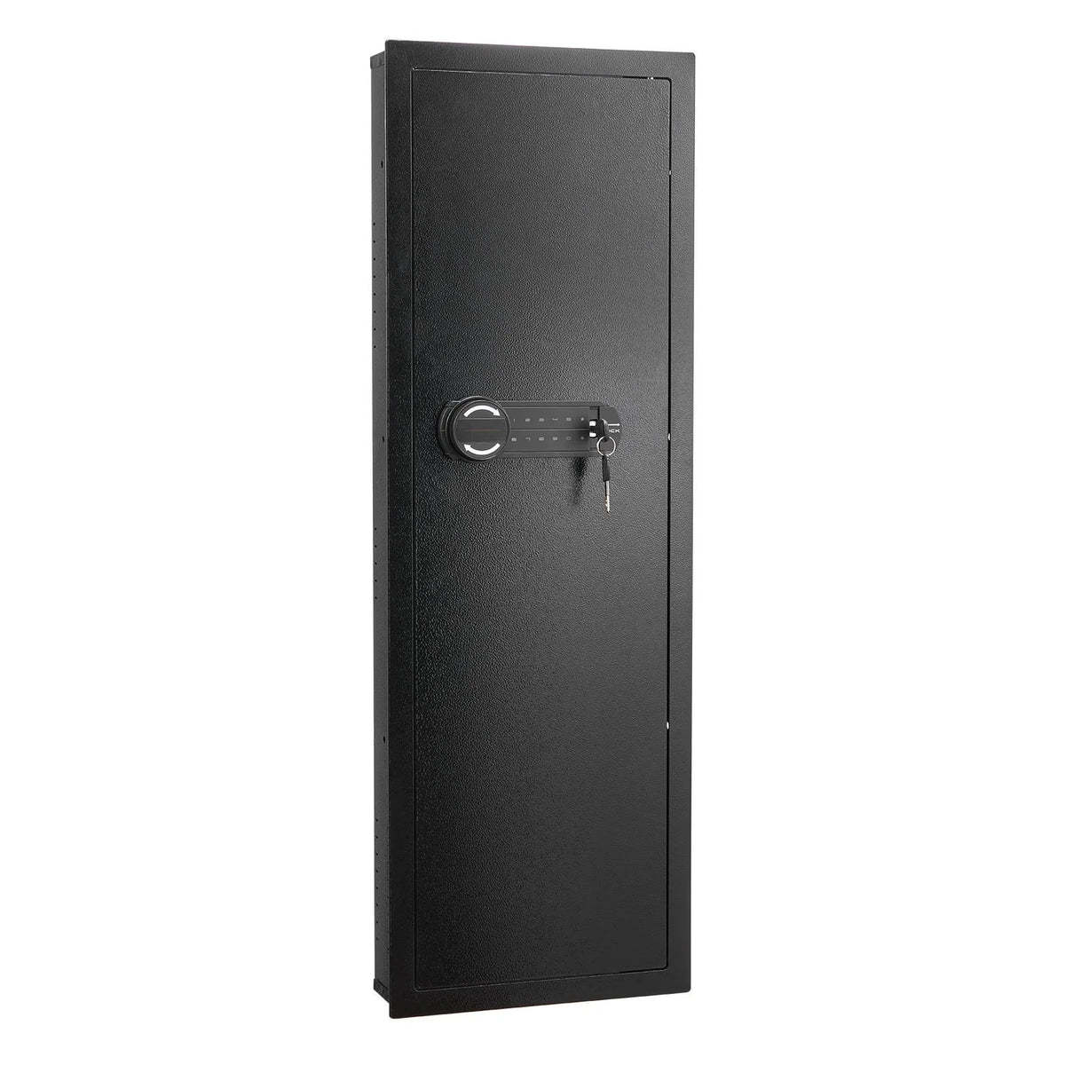 VEVOR Wall Safe, 4-Tier Hidden Wall Mounted Gun Safe with Password & Key, Q235 Cold-Rolled Steel In-Wall Box with LED Lighting, 3 Adjustable Shelves & Key Holders for Money, Jewelry, Passport, Black - View 9