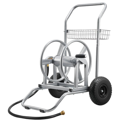VEVOR Water Hose Reel Cart, 200/300ft High-Pressure Garden Hose Cart, Hoses Reel Carts with Two Wheels, Handle & Heavy-Duty Mesh Storage Basket, Dual-Purpose Portable Hoses Reels for Garden, Car, Pet - View 9