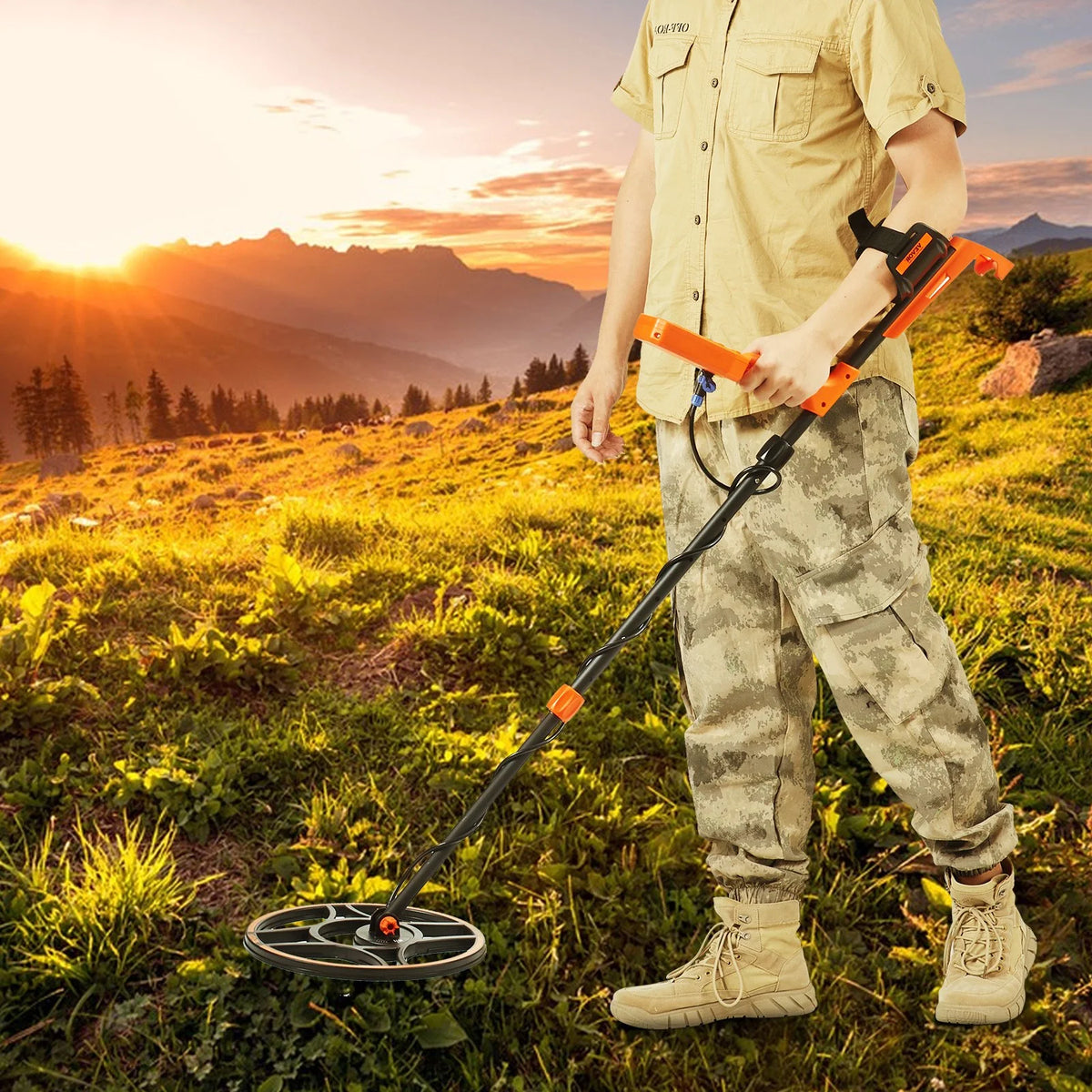 VEVOR Waterproof Metal Detector, 12" Coil, Professional Rechargeable Gold Detector, 39-50 in Adjustable with LCD 7 Modes Advanced DSP Chip Bluetooth Headset, IP68 for Detecting Gold Treasure Hunting - View 8