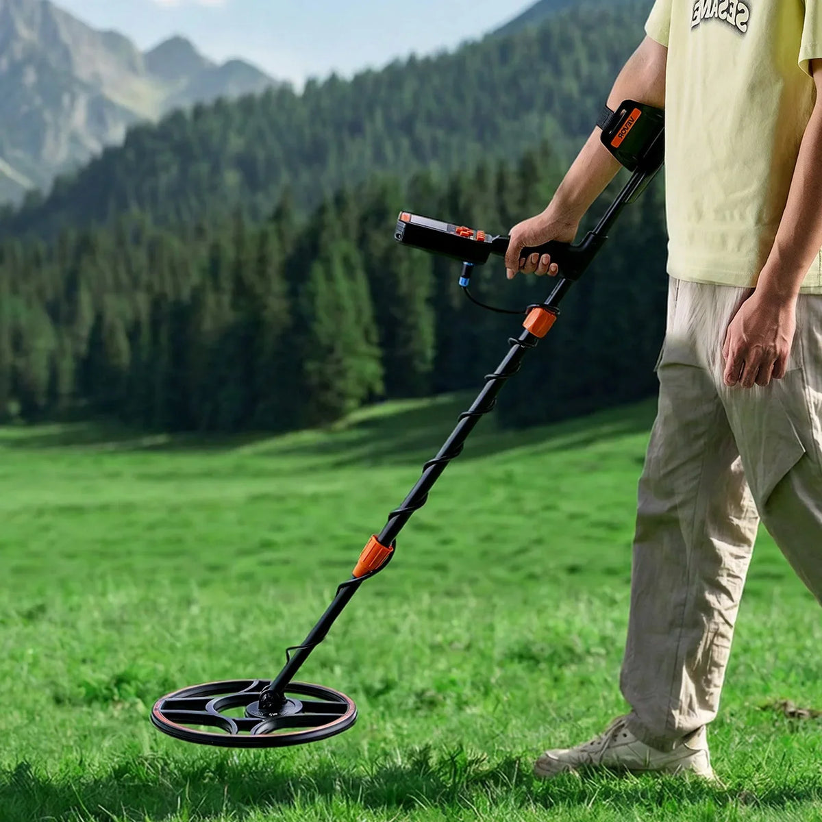 VEVOR Waterproof Metal Detector, 12", Professional High Accuracy Gold Detector for Adults, with Display, Wireless Headphones, 7 Modes, Adjustable Length, for Detecting Gold Treasure Hunting, IP68 - View 7