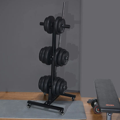 VEVOR Weight Plate Rack, Vertical Weight Plate Tree for 2-Inch Weight Plates, Standard Weight Plate Tree with Wheels, 1000 lbs Load Capacity Weight Storage Holder, Home Gym Barbell Rack Storage Stand - View 7