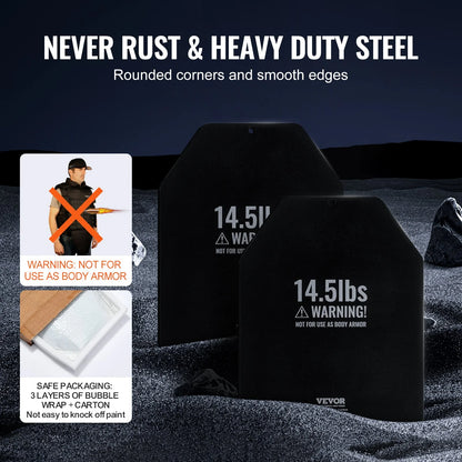 VEVOR Weight Vest Plates, 14.5 LB Pairs, Premium Steel Weighted plates, Contoured Ergonomic Fit – WODs, Additional Weight for Weight Vests, for Strength Training, Running, Fitness, Heavy Workouts - View 3