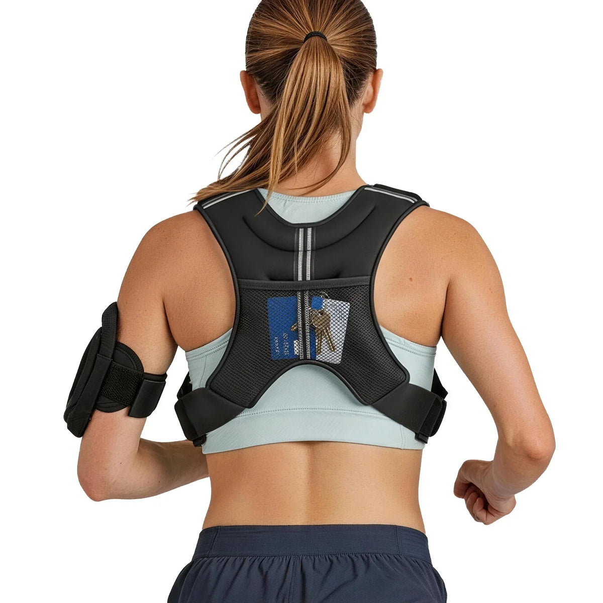 VEVOR Weighted Vest, 10 lbs Body Weight Vest for Men Women, with Reflective Stripe, Adjustable Buckle, Workout Equipment for Strength Training, Running, Jogging, Fitness, Muscle Building, Weight Loss - View 9