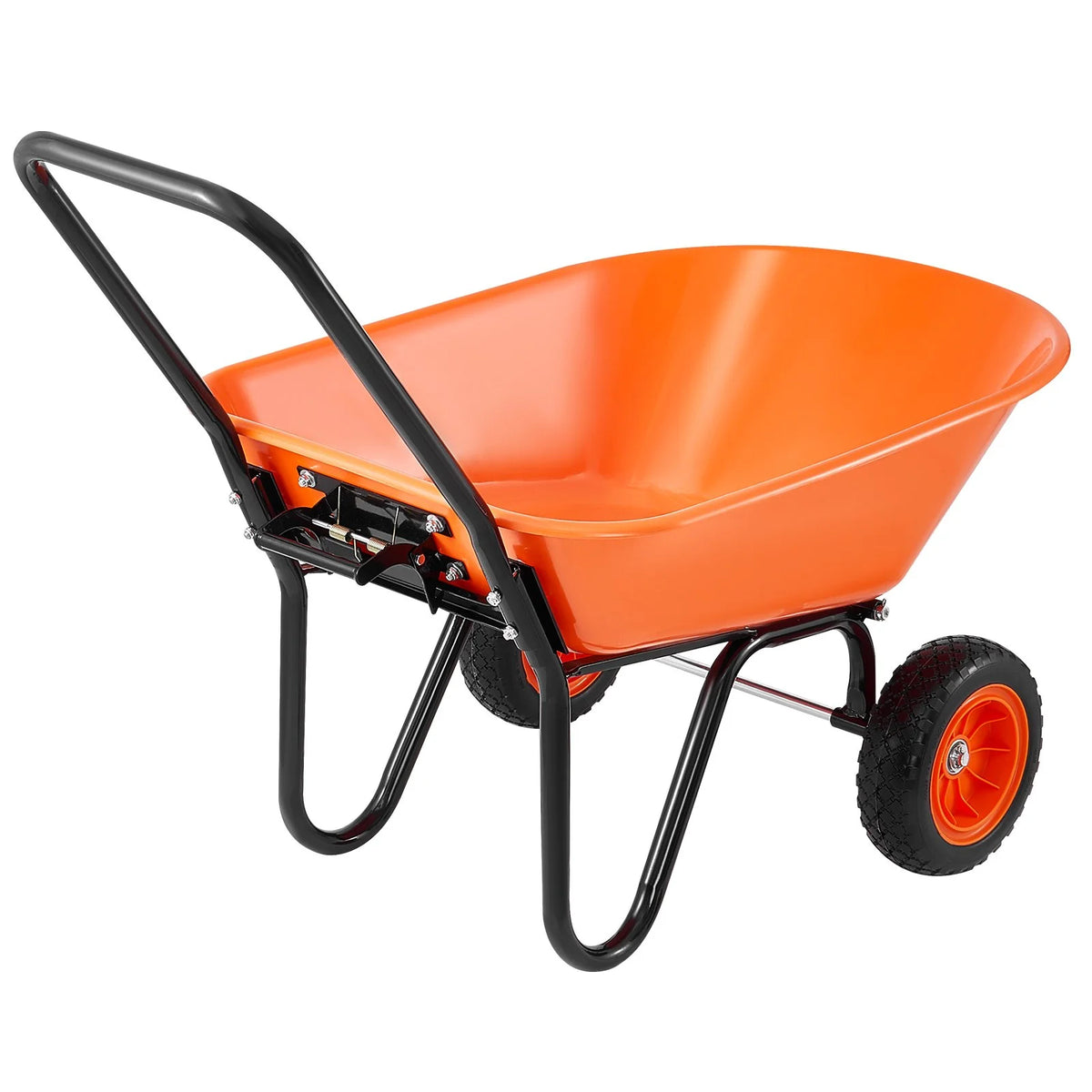 VEVOR Wheelbarrow Cart, 5 Cu. Ft. Load & 397 lbs Capacity, 2 Wheels Garden Dump Cart, Garden Wagon with Handle &  10"  Wide Track Wheels, Easy Loading Utility Yard Cart & Wagons for Outdoor Lawn Yard - View 10