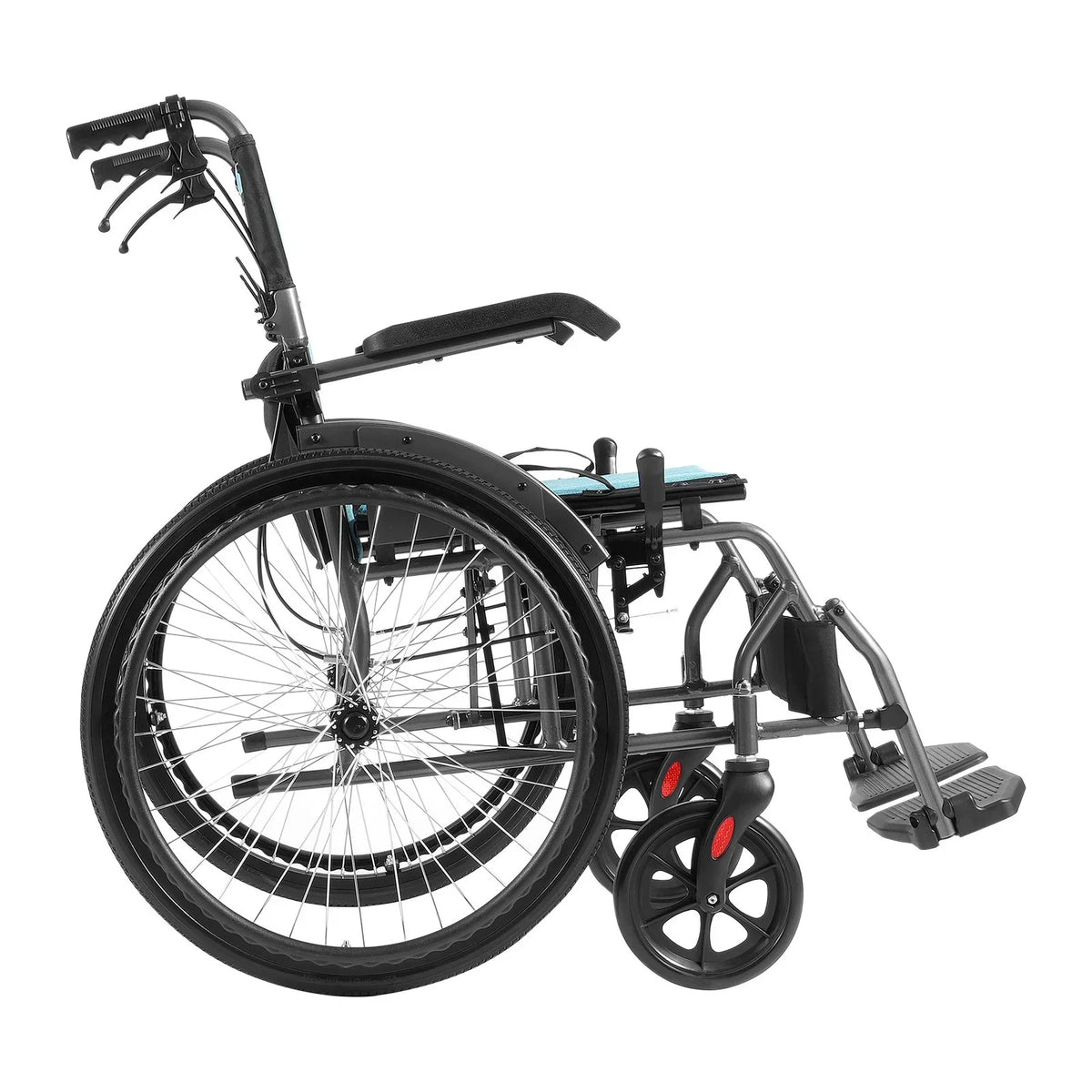 VEVOR Wheelchair, Durable Aluminum Alloy Ultra-Lightweight Wheelchairs, Portable Wheelchair with Flip-Back Desk-Length Arms, 3-Position Adjustable Footrests, 18-Inch Wide Seat, 250lbs Weight Capacity - View 10