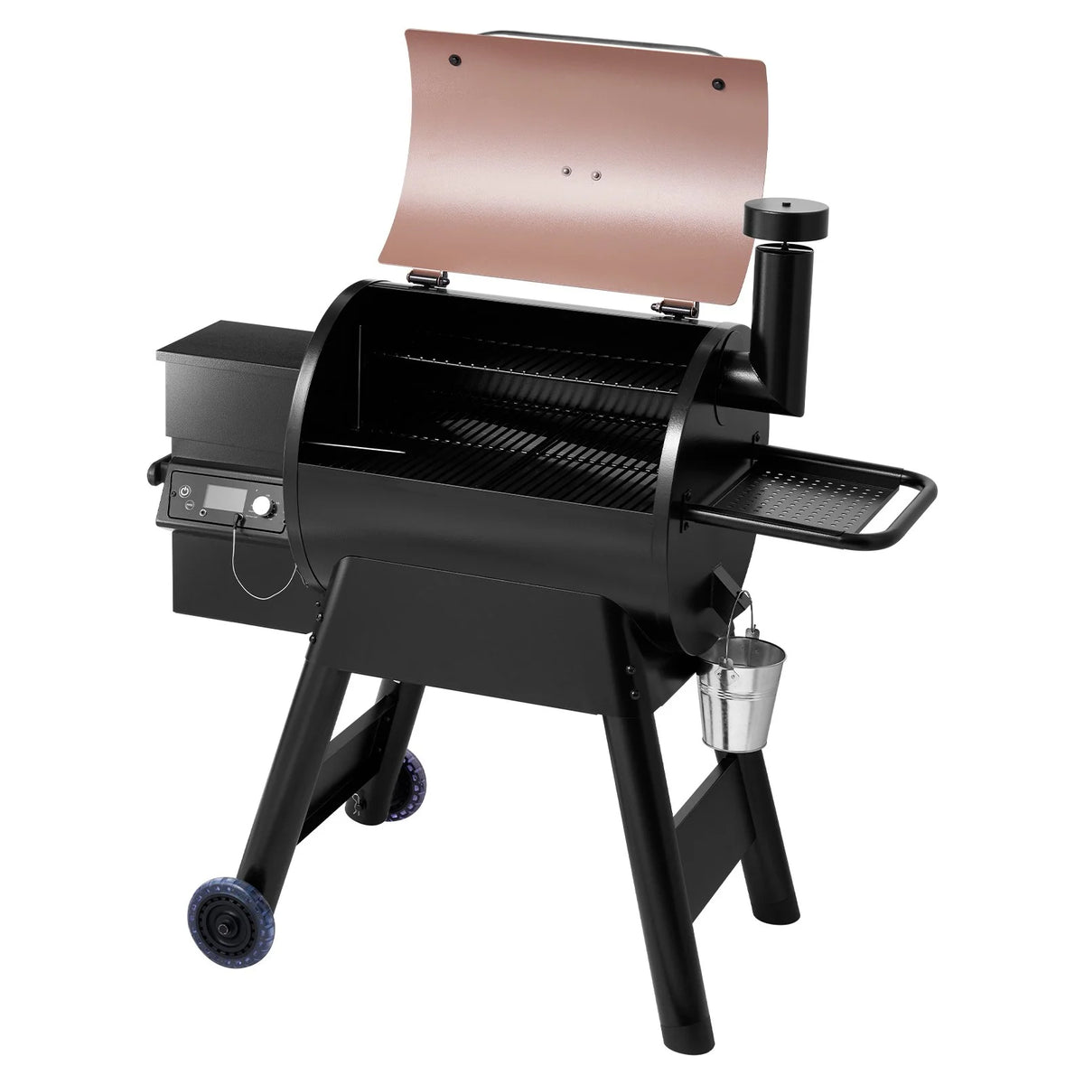VEVOR Wood Pellet Grill Smoker, 8 in 1 BBQ Grills for Outdoor Cooking, 575 Square Inches Cook Area Electric Grill and Smoker, with LCD Screen Controller, Meat Probe, 500°F Max Temperature, Black - View 10