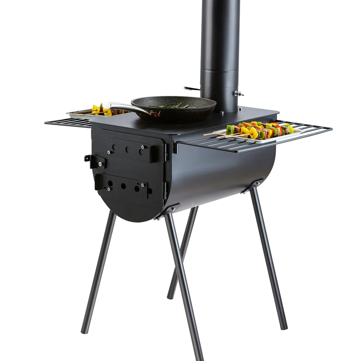 VEVOR Wood Stove, 118 inch, Alloy Steel Camping Tent Stove, Portable Wood Burning Stove with Chimney Pipes & Gloves, 3000in³Firebox Hot Tent Stove for Outdoor Cooking and Heating with 8 Pipes - View 9