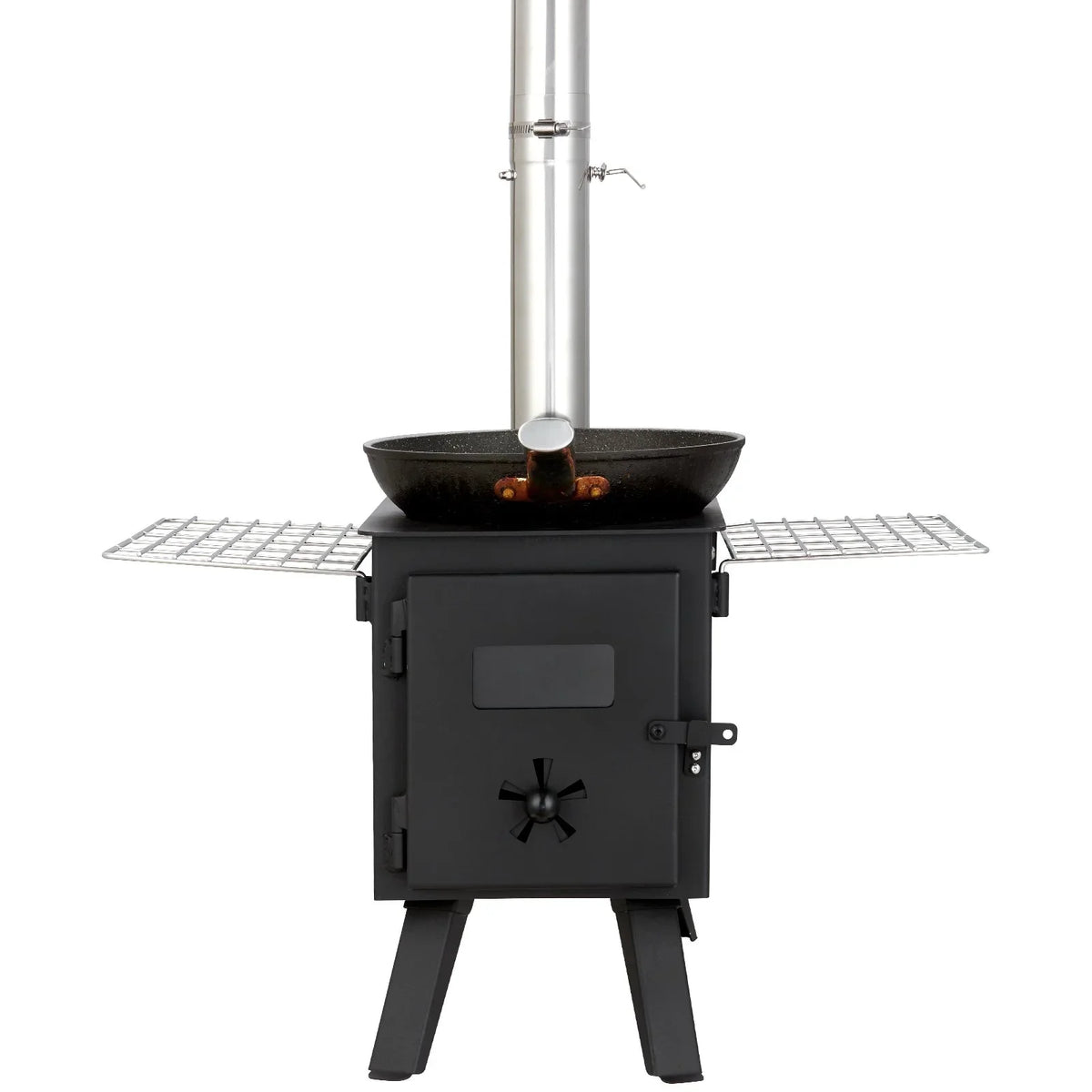 VEVOR Wood Stove, 86 inch, Alloy Steel Camping Tent Stove, Portable Wood Burning Stove with Chimney Pipes & Gloves, 1400in³Firebox Hot Tent Stove for Outdoor Cooking and Heating with 8 Pipes - View 10
