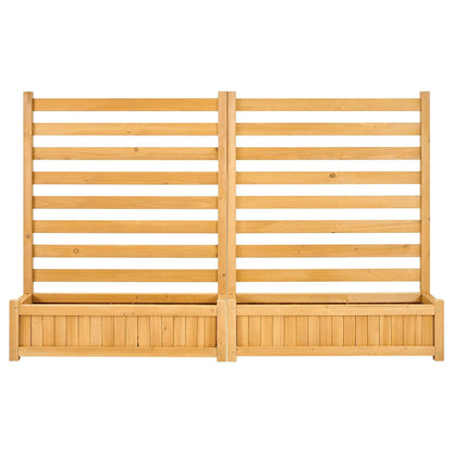 VEVOR Wooden Privacy Fence, 36 x 45 inch Air Conditioner Fence, 2 Slatted Panel Solid Outdoor Wood Privacy Screen with 2 Planters, Metal Stakes, Trash Can Hider Fences Suitable for Garden, Pool - View 8