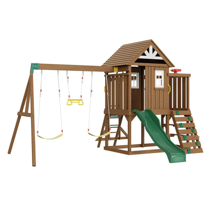 VEVOR Wooden Swing Set 10 IN 1 Outdoor Playground Sets 6 FT Slide Upper Fort - View 8